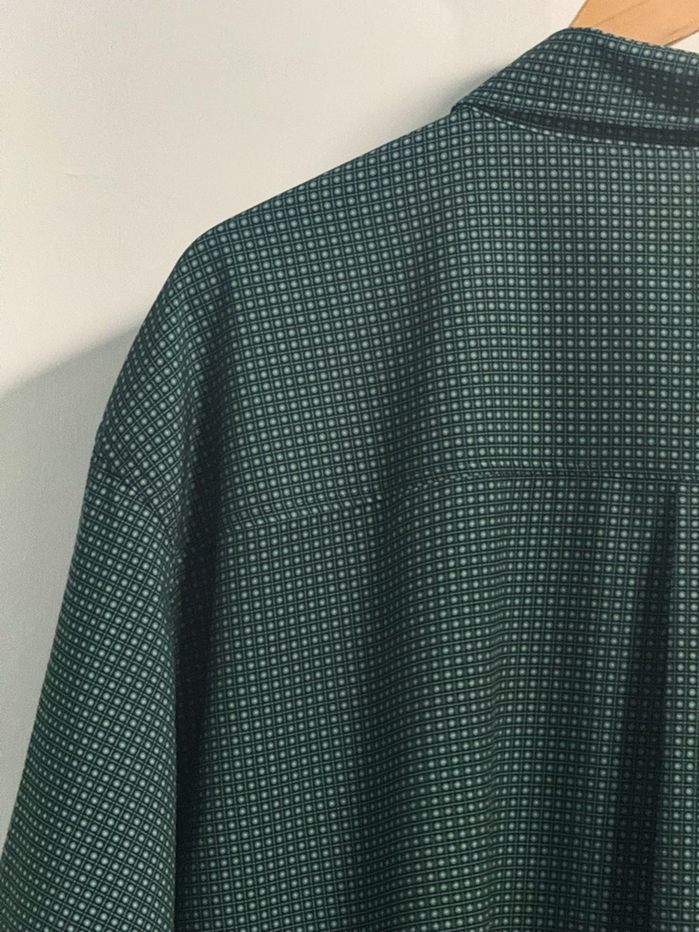Cinch Men’s 3XL Big & Tall Green Geometric Micro Print Button Down Shirt - Picture 9 of 14